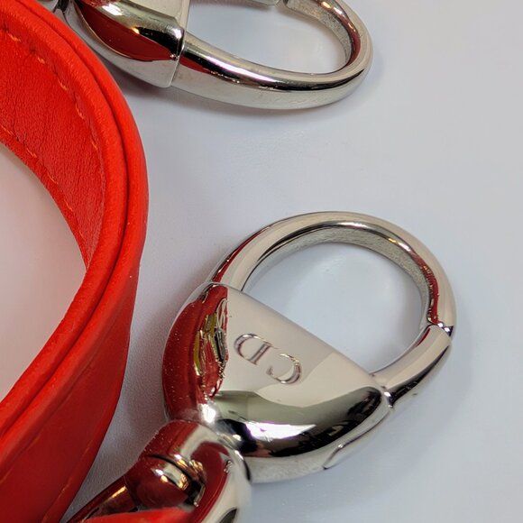 Dior Lady Dior Bright Red-Orange Quilted Lambskin and Charm - Picture 9 of 16